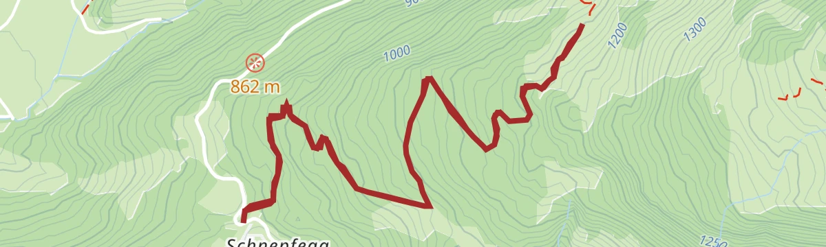 Route map: Schnepfegg | Alpe Unterhirschberg